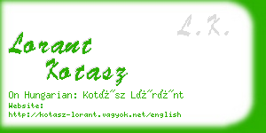 lorant kotasz business card